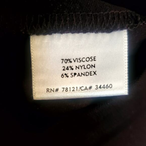 Eileen Fisher Black stretchy Knit casual pull on pants Size Large Viscose/Rayon - Picture 9 of 9